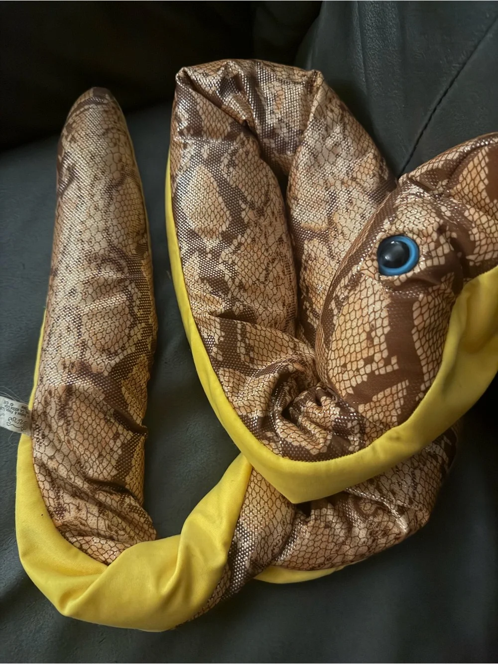 Plush Brown & Yellow Snake Toy for Reptile Lovers large life like realistic